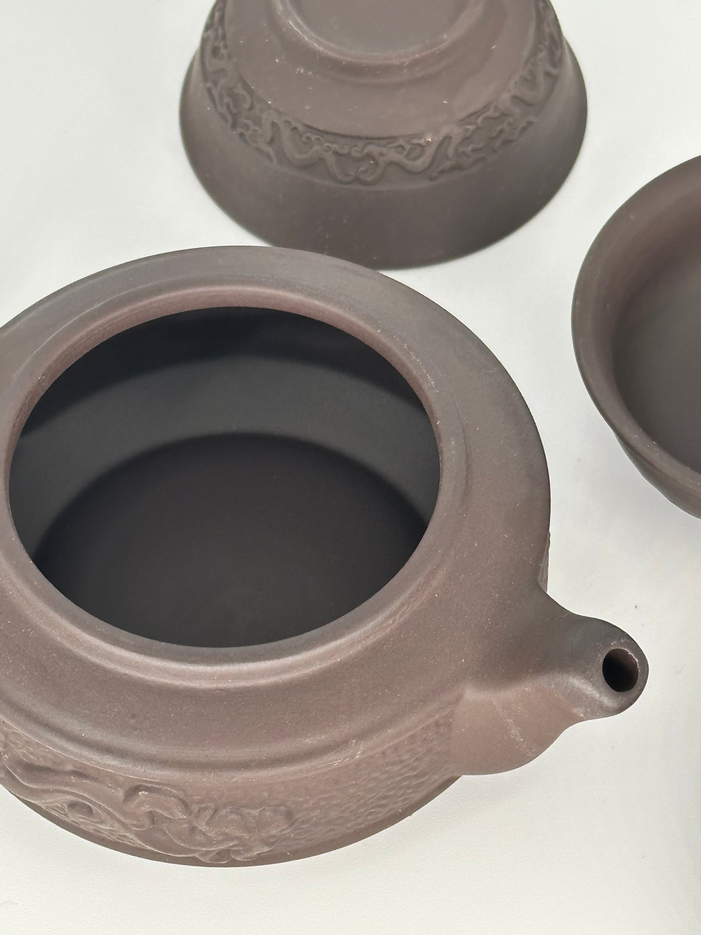 Clay Dragon Figure 5 pieces Tea Pot Set