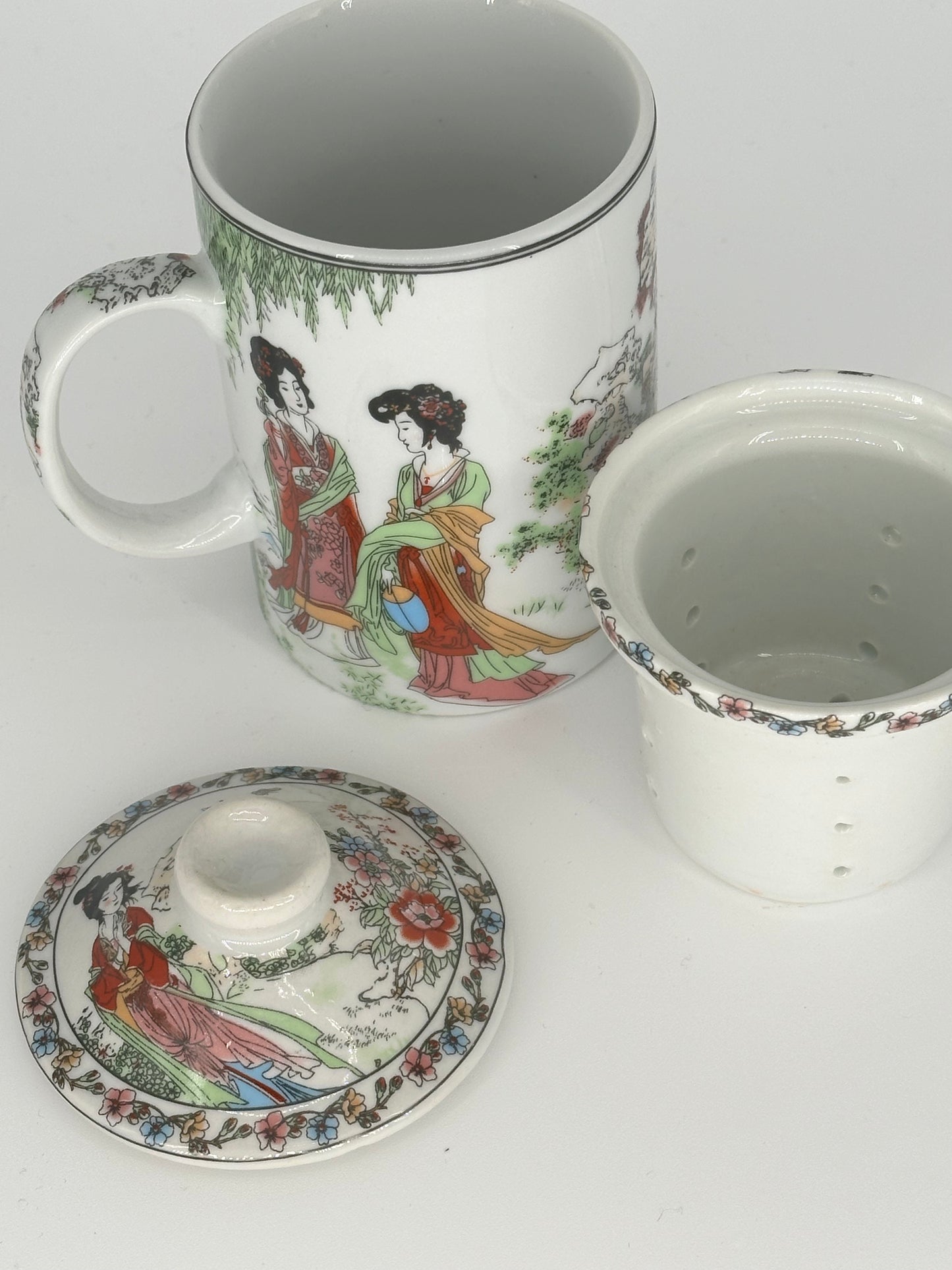 Ladies in a garden - Ceramic Art Tea Mug