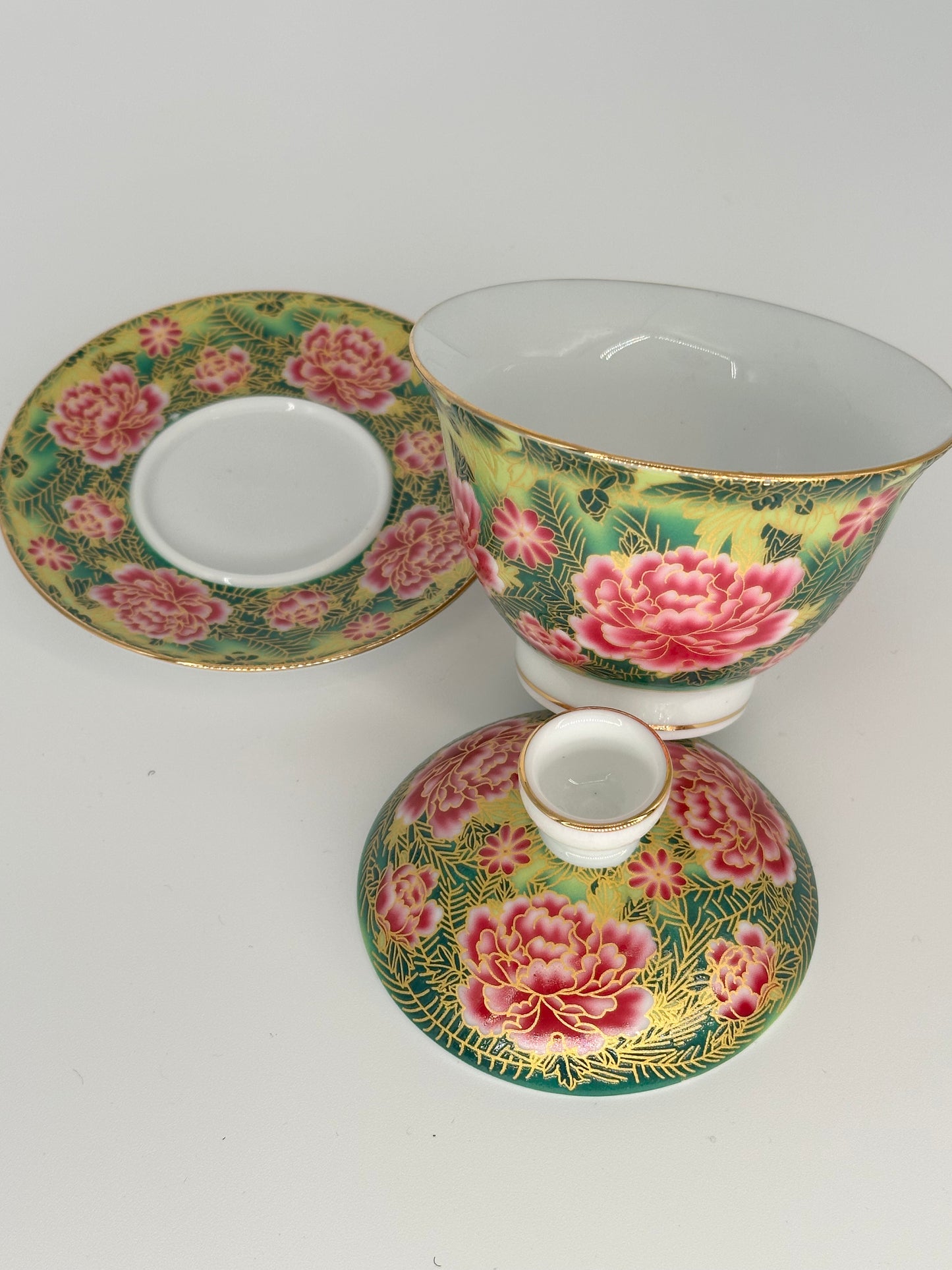 Floral Gaiwan Tea Cup with lid