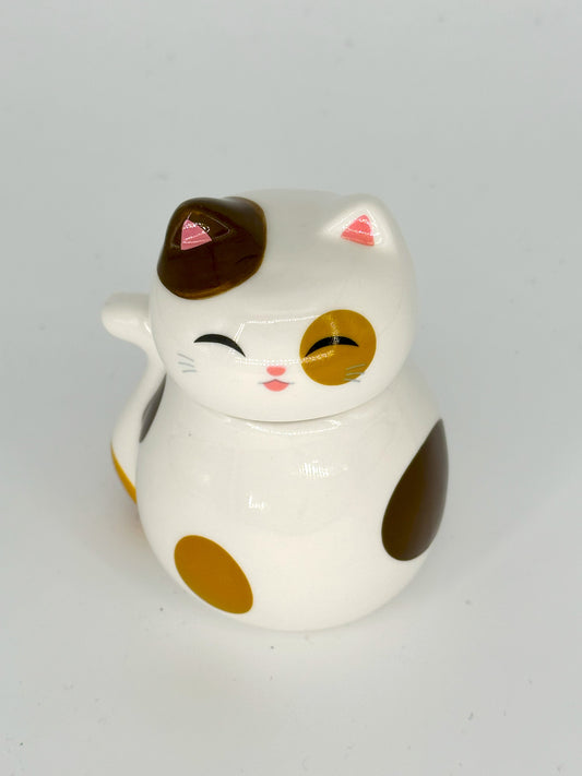 Super Cute Spotted Cat Shaped Ceramic Dispenser
